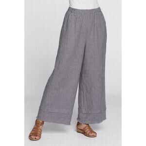 Match Point XL gray linen wide leg pants